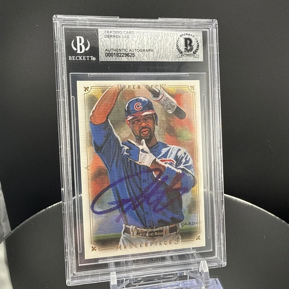 Upper Deck Masterpieces 2008 Derrek Lee #21 Cubs Autographed BGS Card